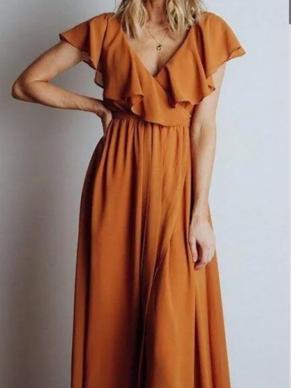 Baltic Born Women’s Katya Ruffle Maxi Dress in Amber - size small